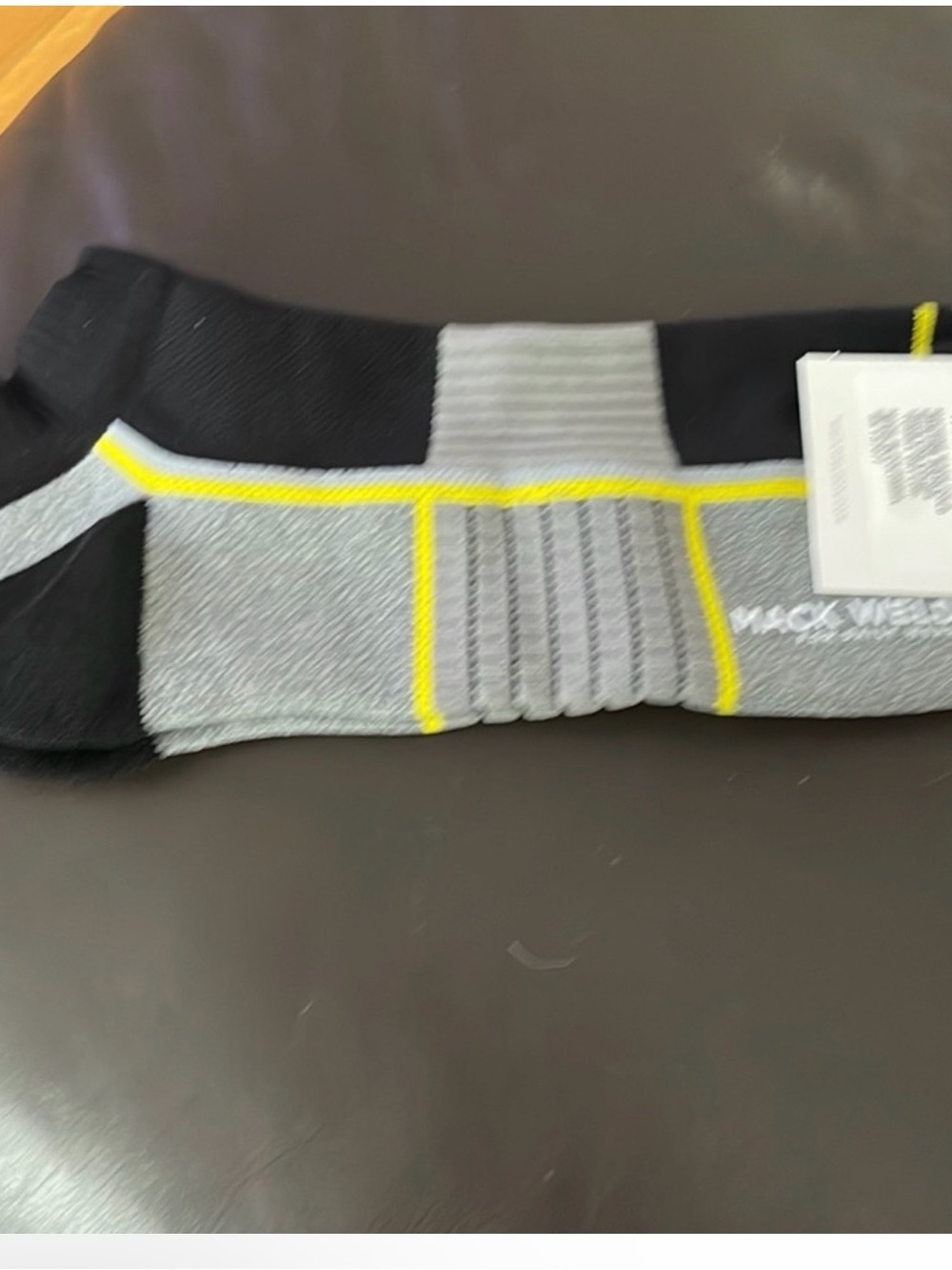 Mack Weldon Men’s Low-Cut Athletic Socks in Gray, Black & Yellow